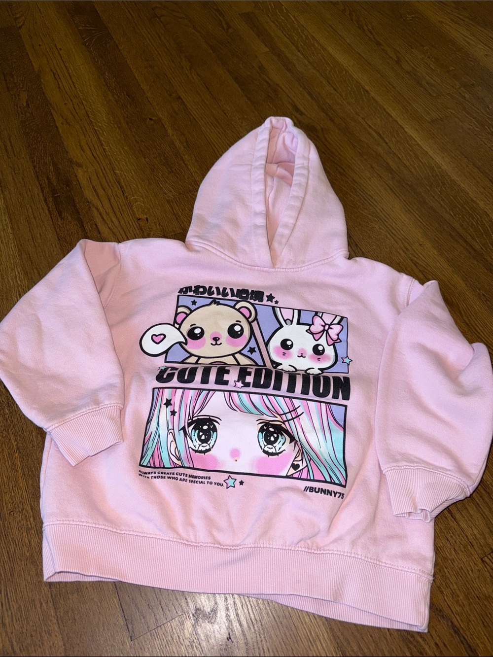 Zara Pink 'Cute Edition' Graphic Hoodie for Kids